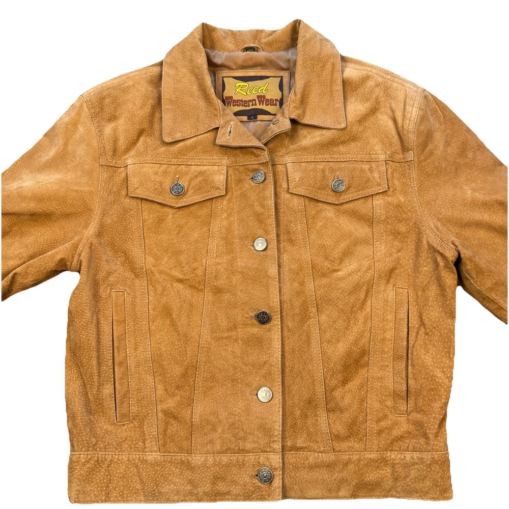 RARE VTG Reed Western Wear Women's‎ S Rockabilly Suede Leather Jacket Rodeo